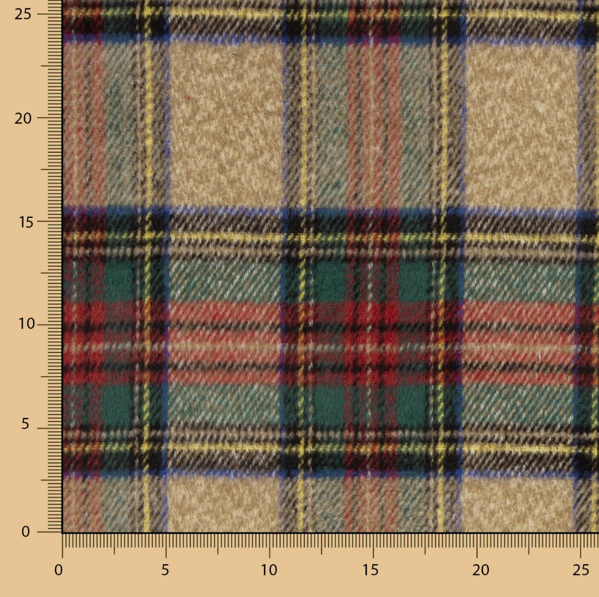 Mouflon Xadrez Camelo, Verde e Vermelho - Ribes y Casals