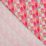 Crepe Leve Estampado Retro Coral e Verde - Ribes y Casals