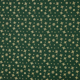 Popeline Estampada Flocos de Ouro Verde - Ribes y Casals