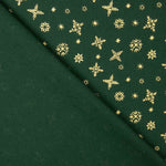 Popeline Estampada Flocos de Ouro Verde - Ribes y Casals