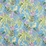 Crepe Leve Estampado Tropical Azul Lavanda - Ribes y Casals
