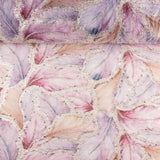 Pedrería Tule Branco Folhas Multicoloridas Elegante - Ribes y Casals