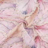 Pedrería Tule Branco Folhas Multicoloridas Elegante - Ribes y Casals