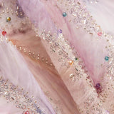 Pedrería Tule Branco Folhas Multicoloridas Elegante - Ribes y Casals