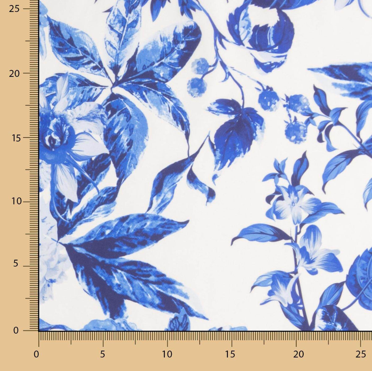 Cetim Estampado Floral Azul - Ribes y Casals