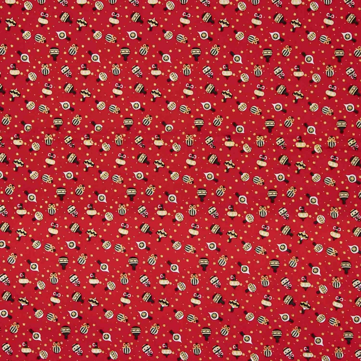 Popeline Estampada Bolas Vintage Vermelho - Ribes y Casals
