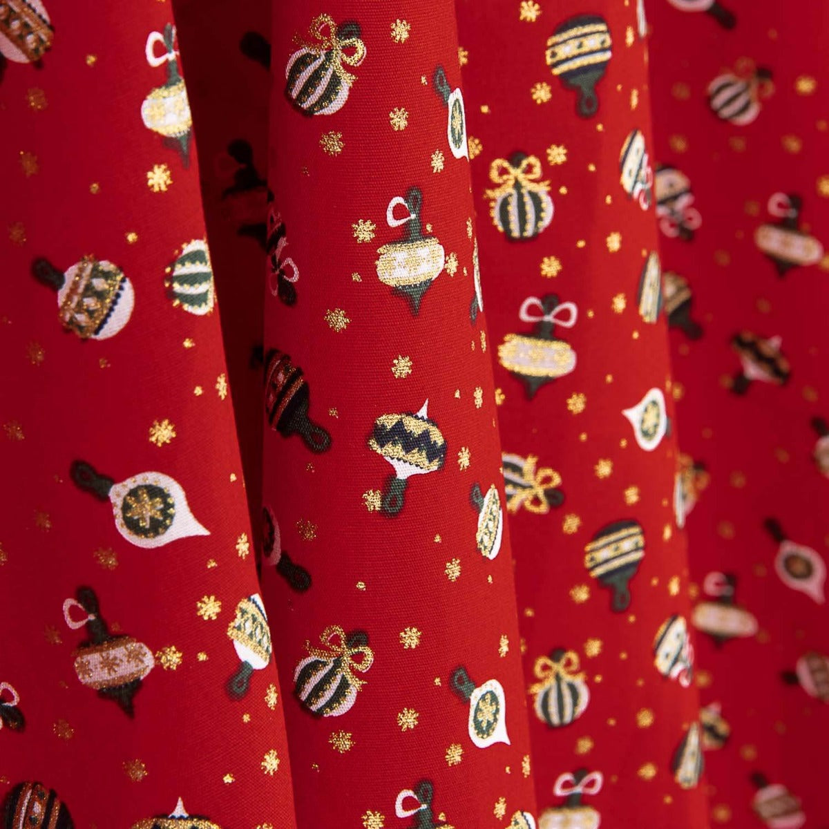 Popeline Estampada Bolas Vintage Vermelho - Ribes y Casals
