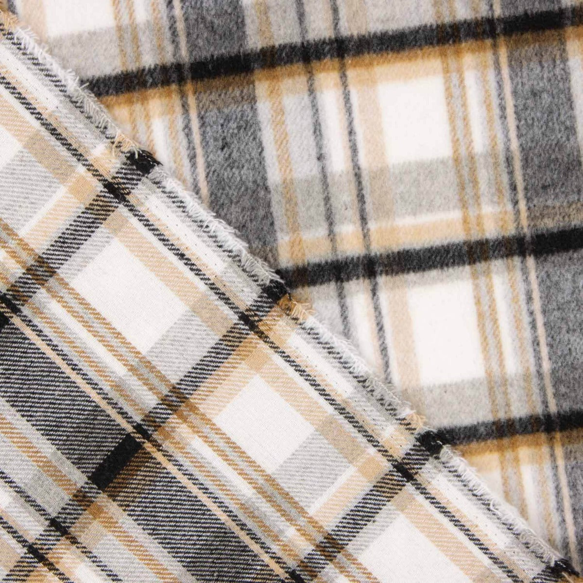 Mouflon Xadrez Branco, Cinza e Mostarda - Ribes y Casals