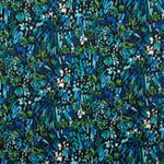 Crepe Leve Estampado Abstrato Azul Verde Noturno - Ribes y Casals
