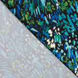 Crepe Leve Estampado Abstrato Azul Verde Noturno - Ribes y Casals