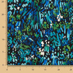 Crepe Leve Estampado Abstrato Azul Verde Noturno - Ribes y Casals