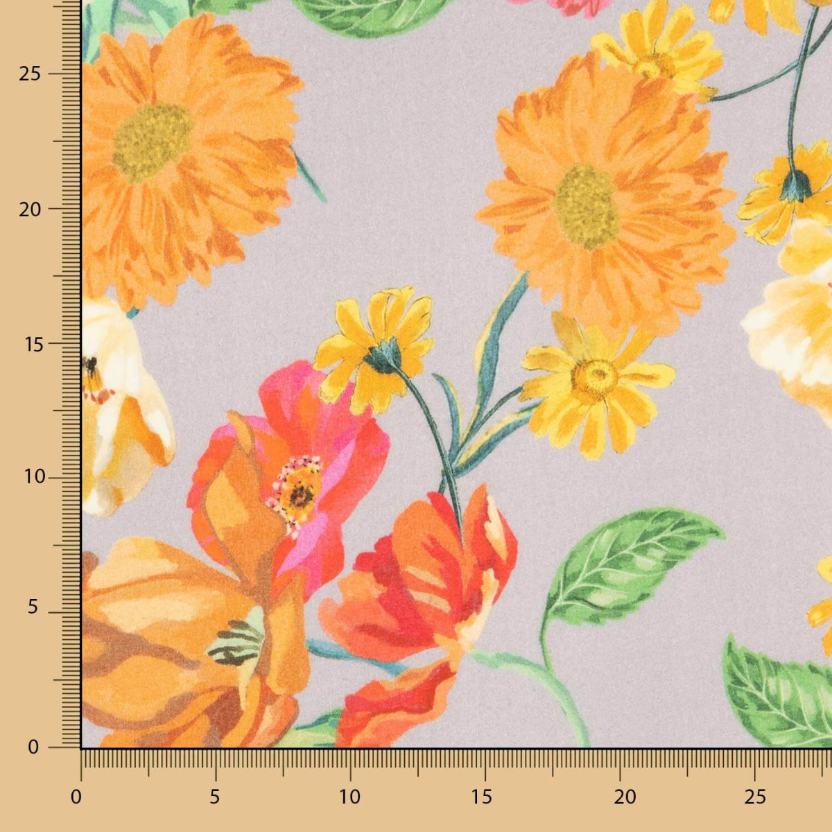 Georgette Viscose Flores Cinza - Ribes y Casals