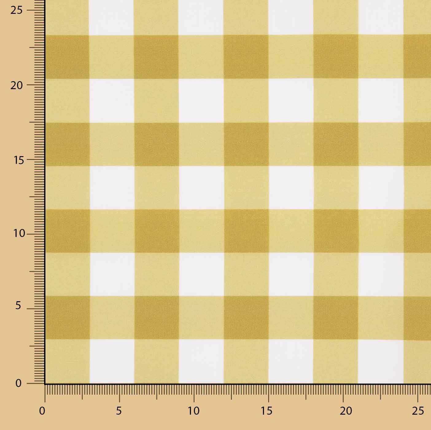 Percal estampado quadrados ocres - Ribes y Casals