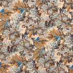 Crepe Leve Estampado Paisley Terracota e Azul - Ribes y Casals