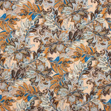 Crepe Leve Estampado Paisley Terracota e Azul - Ribes y Casals