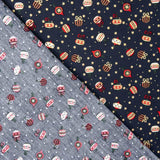 Popeline Estampada Bolas Vintage Azul Noturno - Ribes y Casals