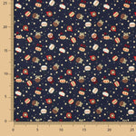 Popeline Estampada Bolas Vintage Azul Noturno - Ribes y Casals