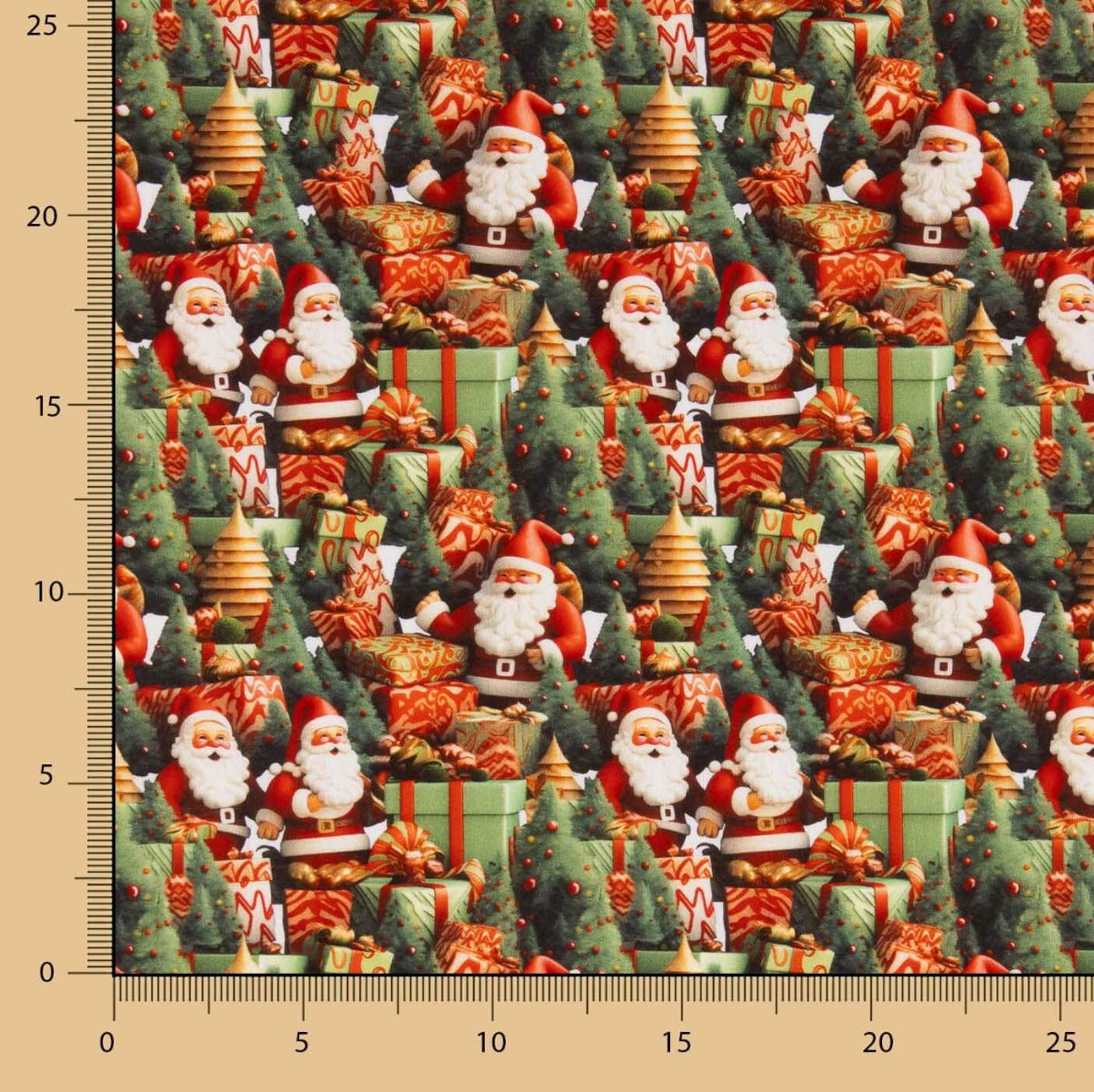 Popeline Algodão Natal Papai Noel - Ribes y Casals