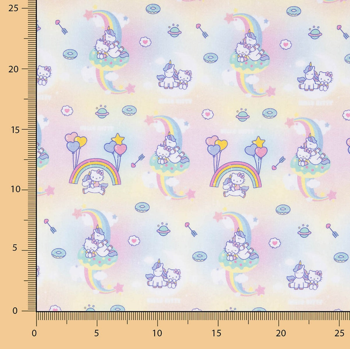 Popeline Licença Hello Kitty e Pônei - Ribes y Casals