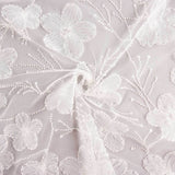 Vestido de Noiva em Tule Branco com Bordados de Flores Elegance - Ribes y Casals