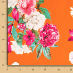 Cetim Estampado Cretone Laranja - Ribes y Casals
