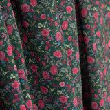 Crepe Leve Estampado Floral Mini Fúcsia sobre Verde Escuro - Ribes y Casals