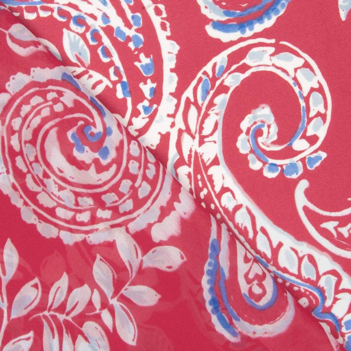 Gaze Viscose Paisley Coral - Ribes y Casals