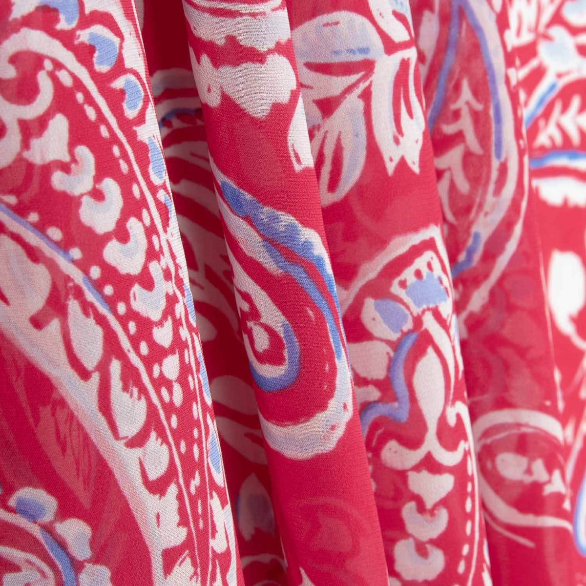 Gaze Viscose Paisley Coral - Ribes y Casals