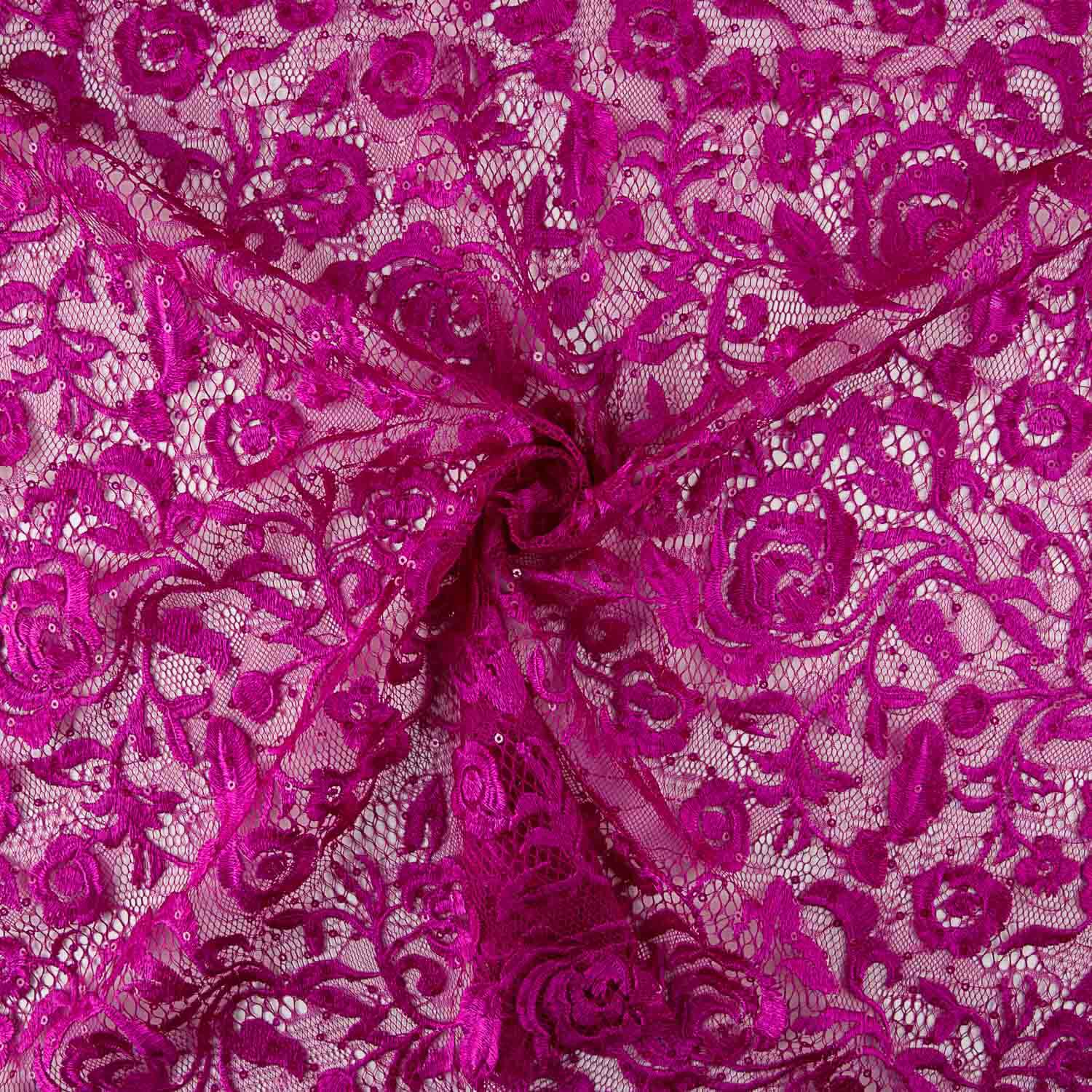 Renda Rosa Magenta com Lantejoulas Mini - Ribes y Casals