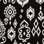 Bambula de viscose estampada com padrão étnico monocromático - Ribes y Casals