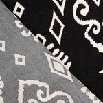 Bambula de viscose estampada com padrão étnico monocromático - Ribes y Casals