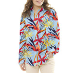 Cetim Seda Natural Estampa Floral Azul Jeans - Ribes y Casals