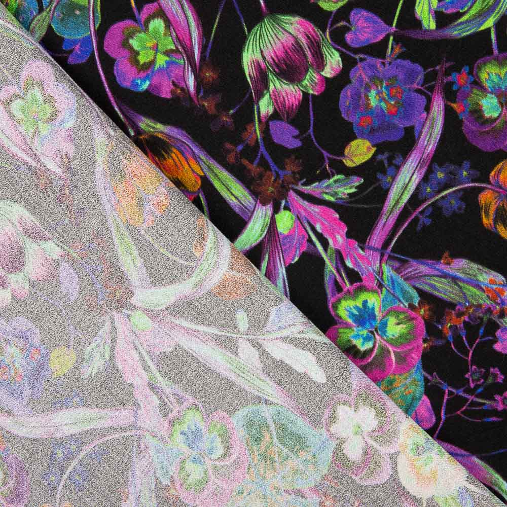 Crepe Viscose Flores Giselle - Ribes y Casals