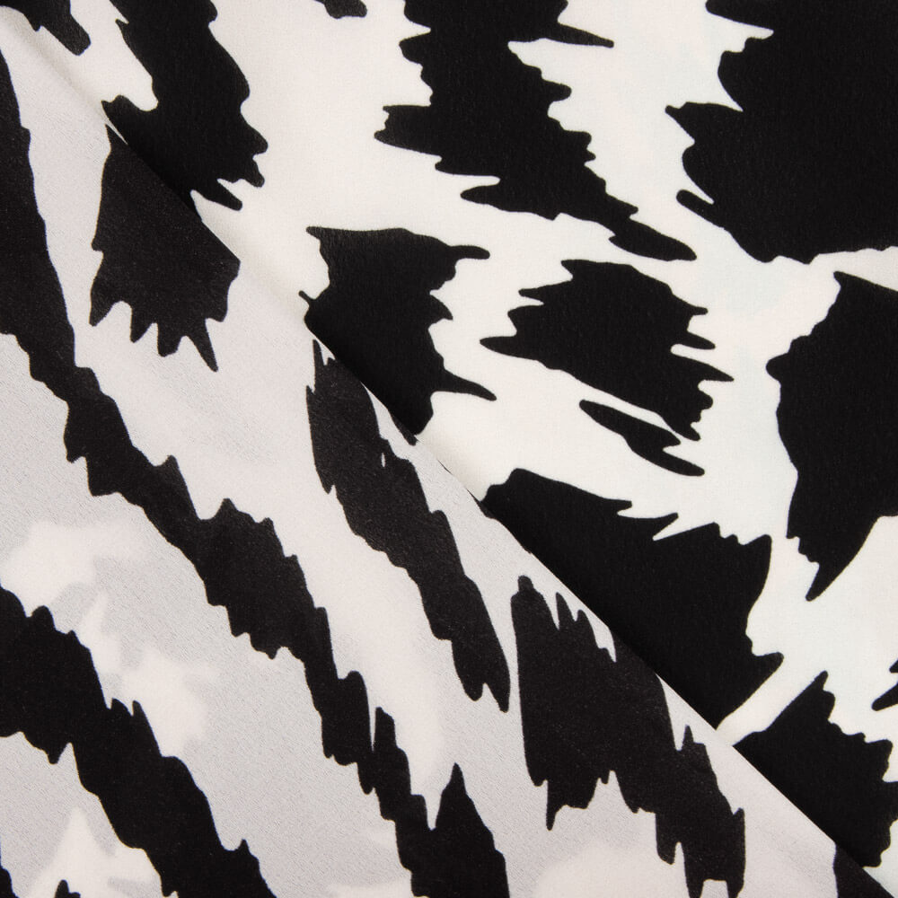 Georgette Crepe com Estampado de Leopardo Abstrato - Ribes y Casals