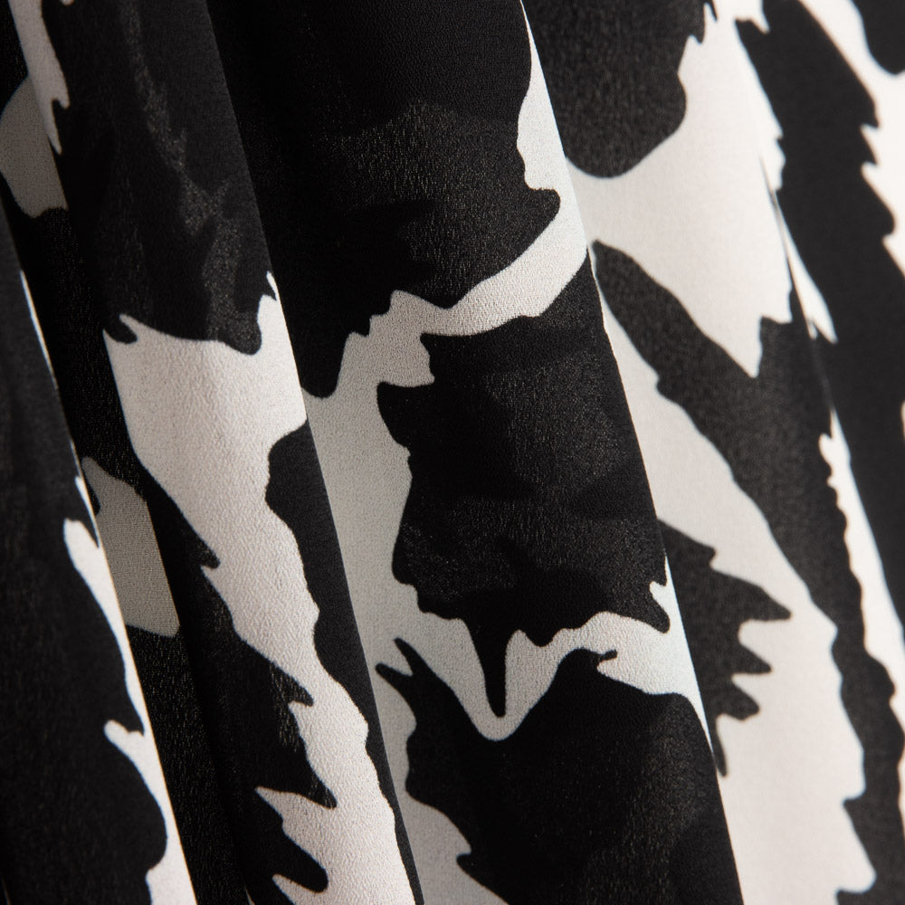 Georgette Crepe com Estampado de Leopardo Abstrato - Ribes y Casals