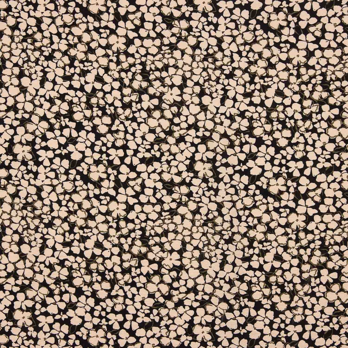 Crepe Viscose Floral Retro Bege - Ribes y Casals