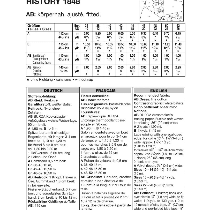 Patrón Burda 2768 Vestidos siglo XIX - Ribes y Casals