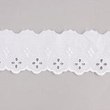 Fita de batista bordada branca, modelo 29020 – 50 mm - Ribes y Casals