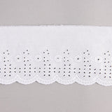 Fita de batista bordada branca, modelo 29095 – 80 mm - Ribes y Casals