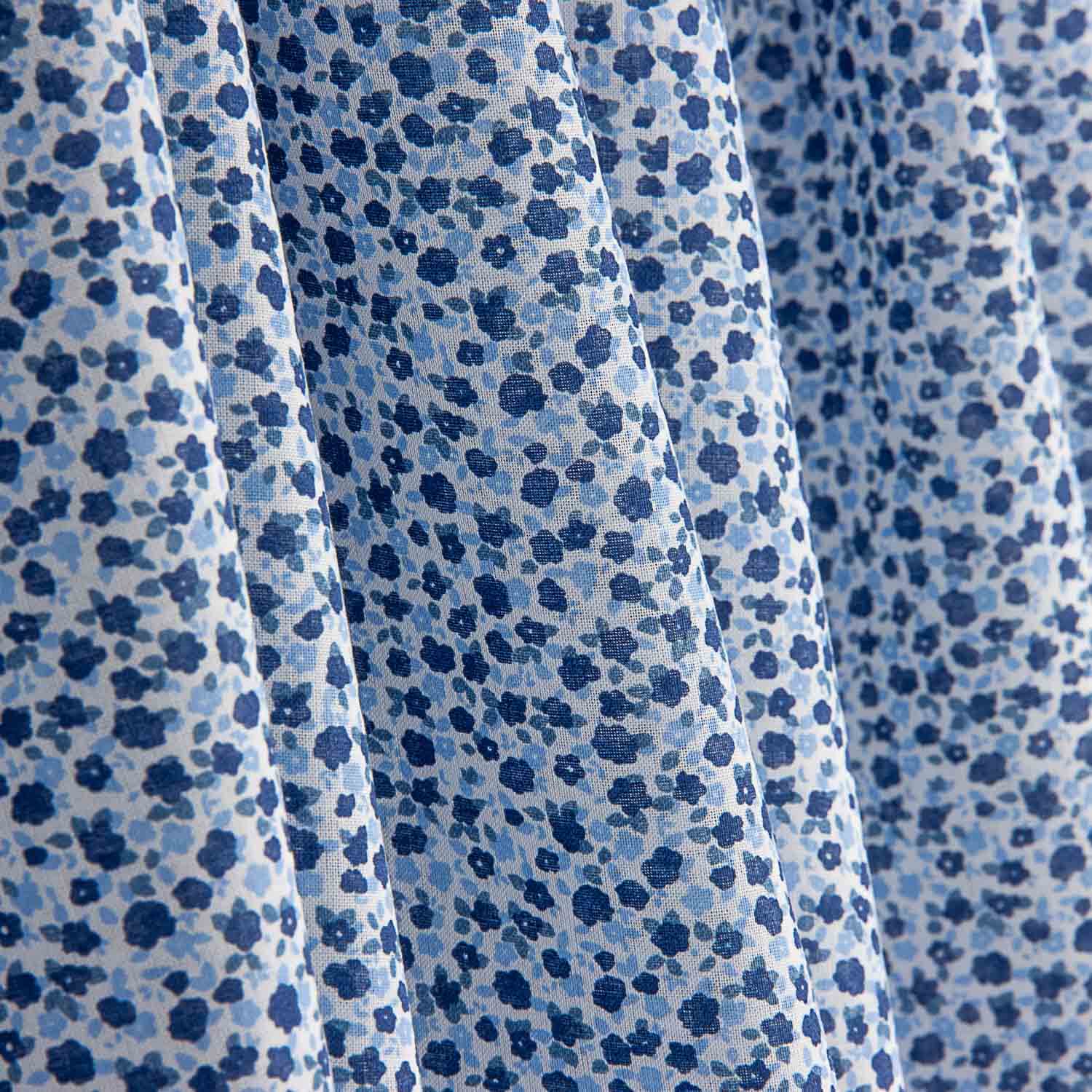 Popeline de algodão micro floral azul - Ribes y Casals