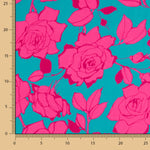 Cetim Estampado Flor Caipi Fúcsia - Ribes y Casals