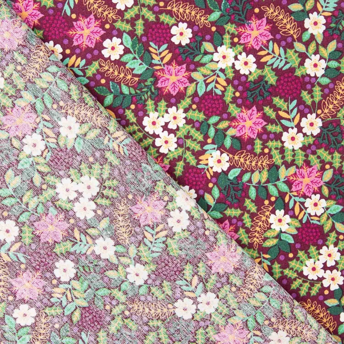 Popeline Jardim Selvagem Bordô - Ribes y Casals