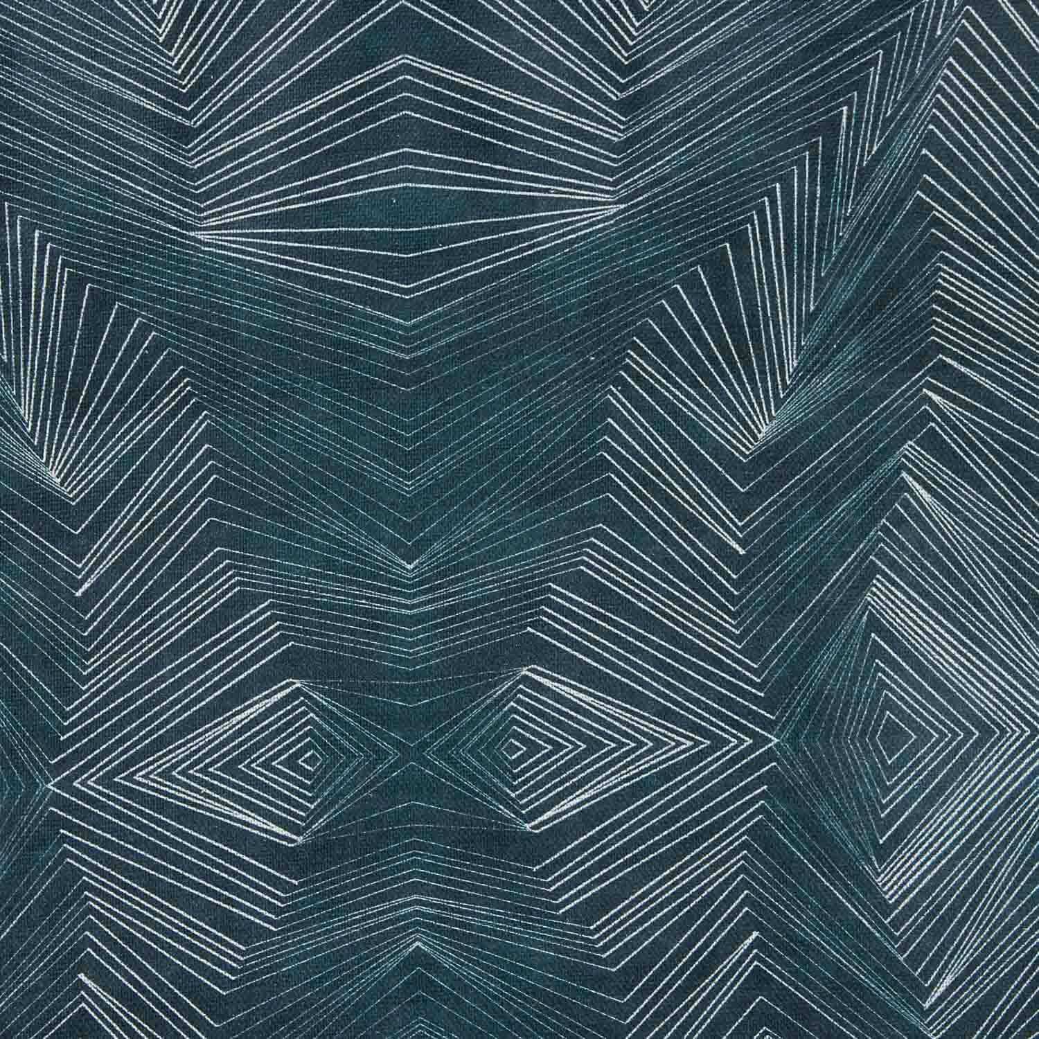 Linho e juta com estampado geométrico abissal - Ribes y Casals