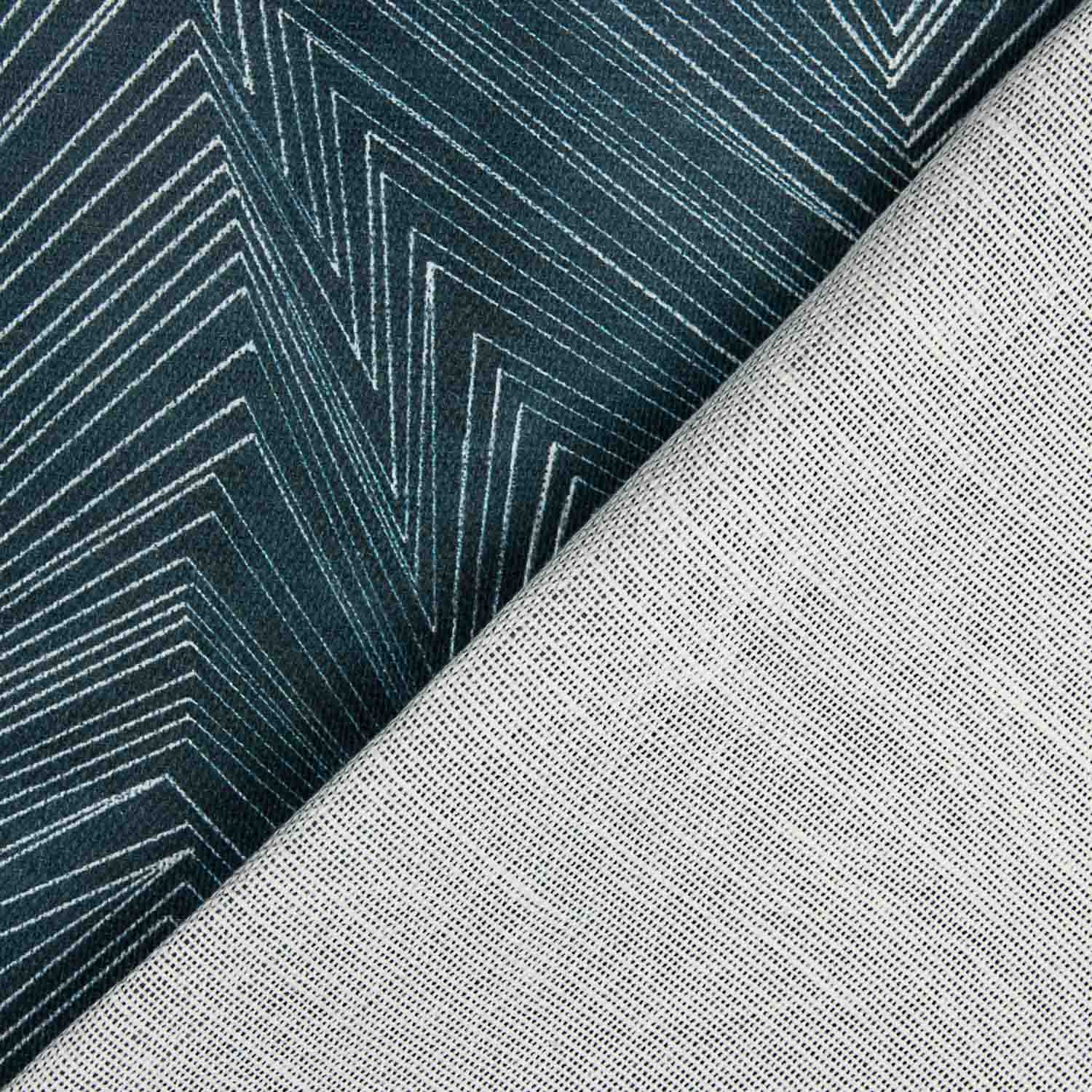 Linho e juta com estampado geométrico abissal - Ribes y Casals