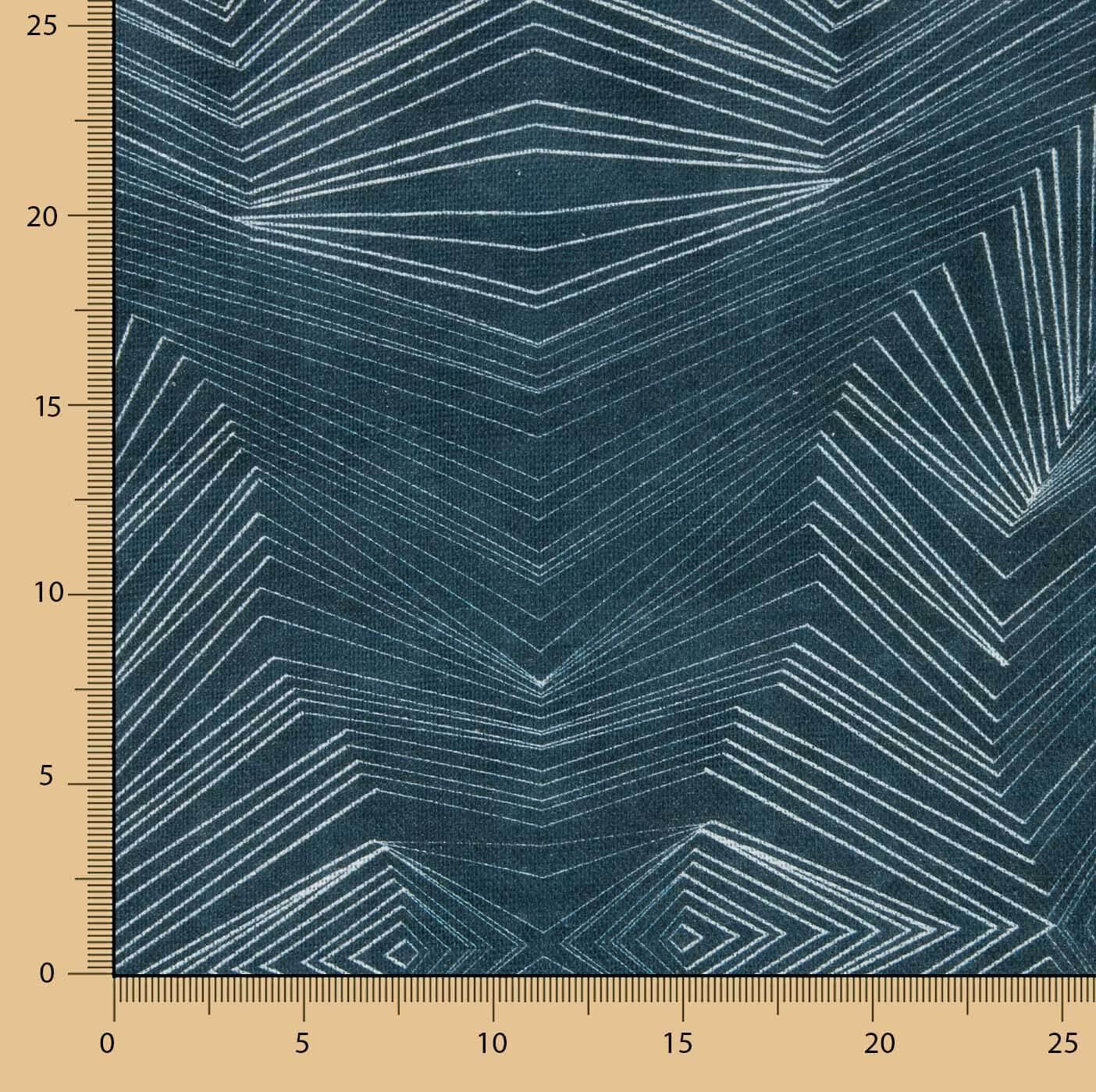 Linho e juta com estampado geométrico abissal - Ribes y Casals