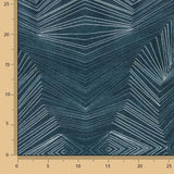 Linho e juta com estampado geométrico abissal - Ribes y Casals