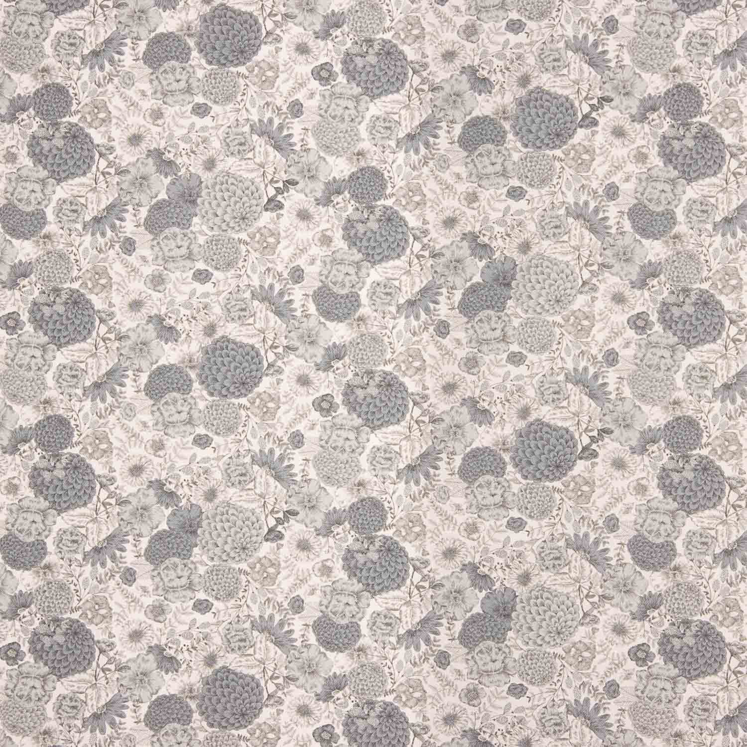 Popeline de algodão floral vintage cinza - Ribes y Casals