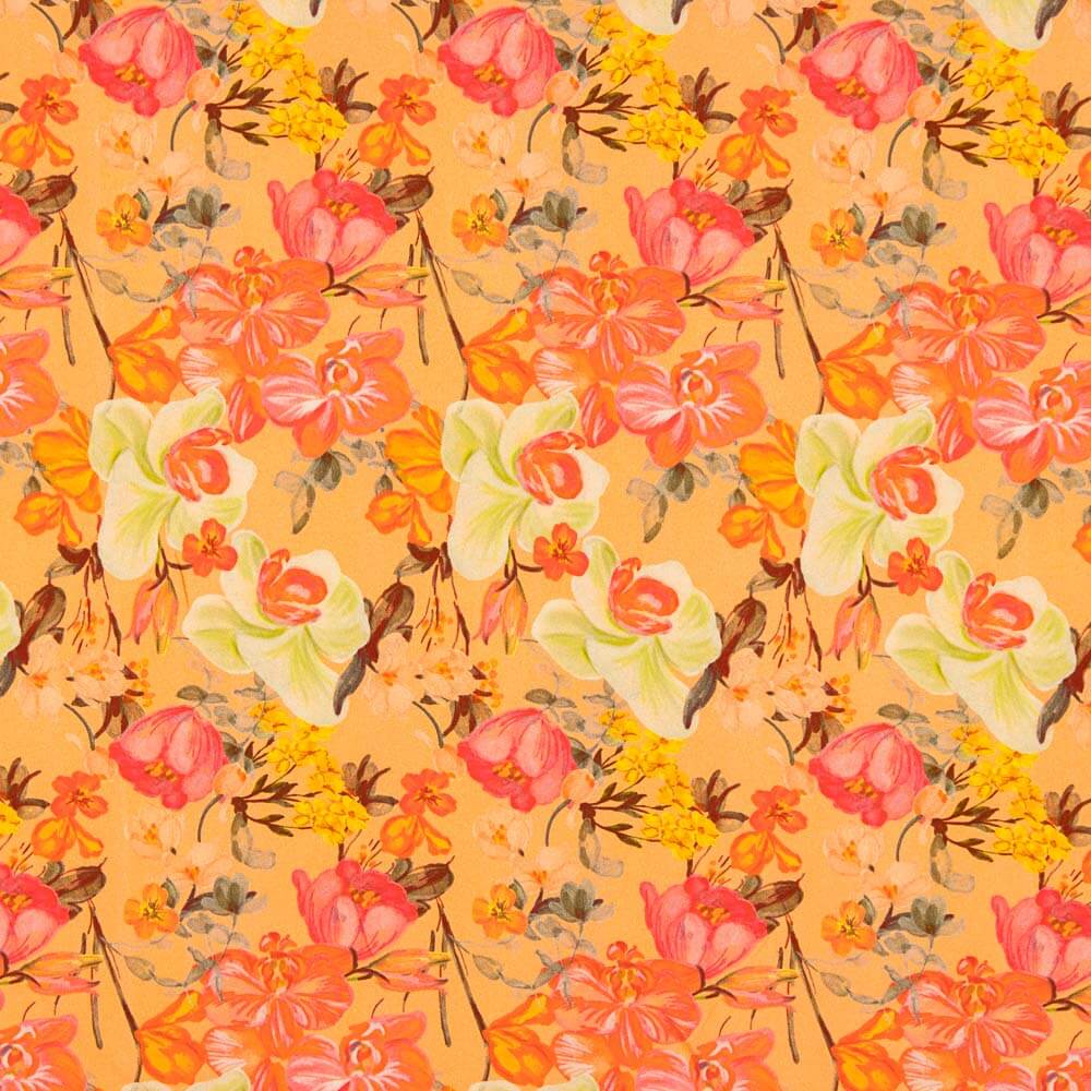 Crepe Viscosa Amapola Naranja - Ribes y Casals