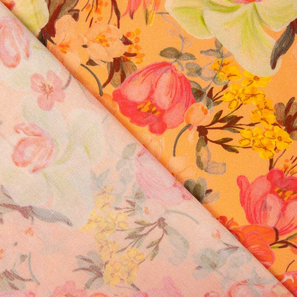 Crepe Viscosa Amapola Naranja - Ribes y Casals