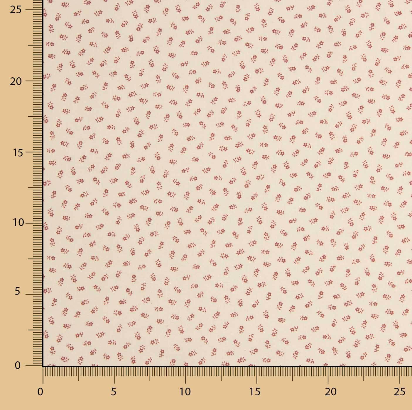 Popeline de algodão micro floral vermelho - Ribes y Casals